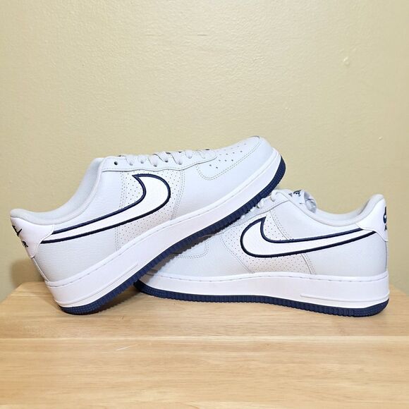 Nike Air Force 1 \'07 Embroidered Swoosh Photon Dust Navy FJ4211-002 Men\'s Size 9 main image 4